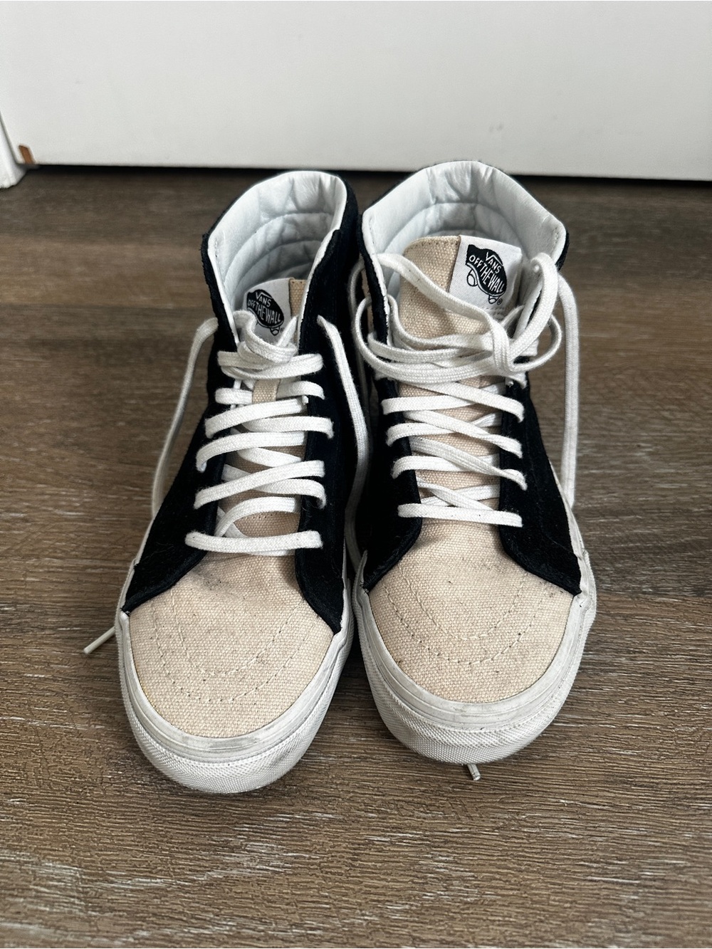 Vans Two-Tone Canvas High Top Sneakers - Black & Natural